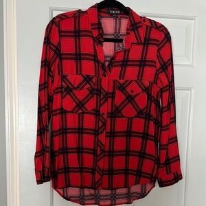 Red and Black Plaid Shirt by Timing